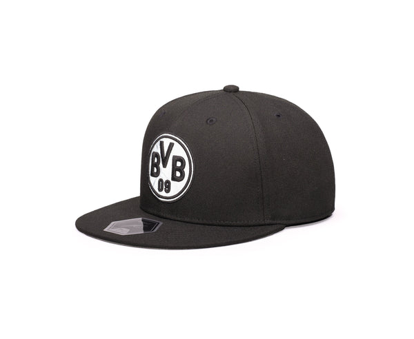 Left side of Black Borussia Dortmund Braveheart Fitted with white emblem