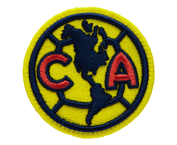 Close of of Club America Team Patch Fitted yellow emblem