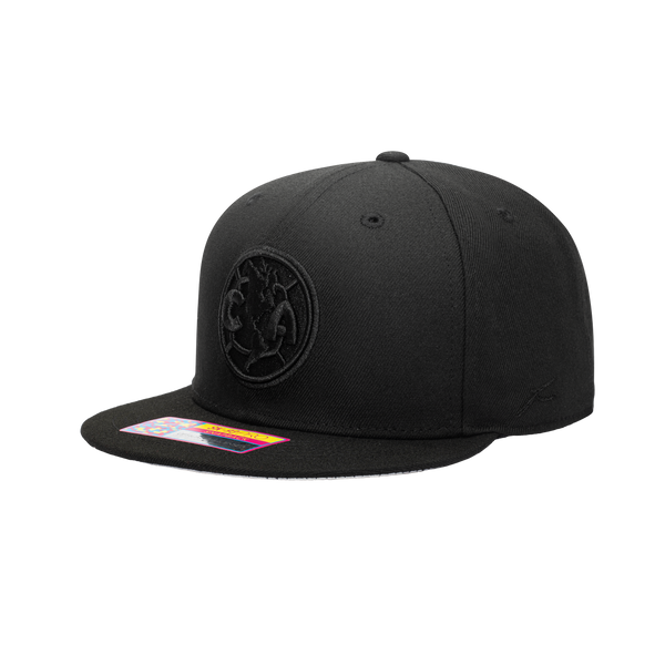 Side view of the Club America Dusk Snapback Hat in Black.