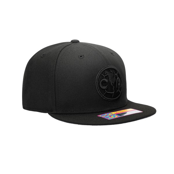 Side view of the Club America Dusk Snapback Hat in Black.