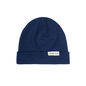 Club America 3000 ribbed beanie with team branded woven label on cuff, in Navy.
