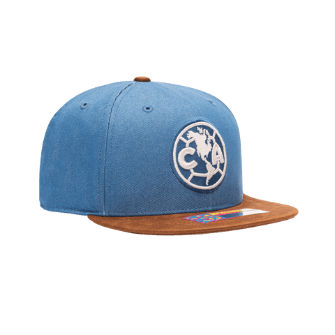 View of right side of Club America Orion Snapback with tan bill