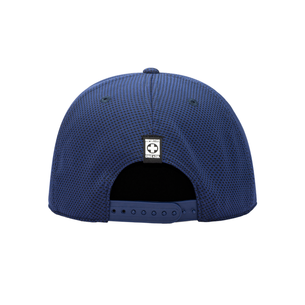 Back view of the Cruz Azul Trophy Snapback in Blue