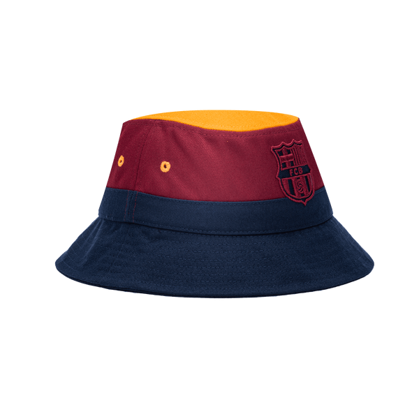 FC Barcelona Truitt Bucket hat in tri-color fabrication and team logo embroidery, in Navy/Red.