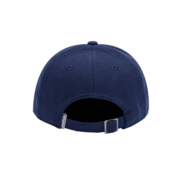 Back view of the FC Barcelona Club Ink Adjustable with high crown, curved brim, and adjustable strap, in blue.