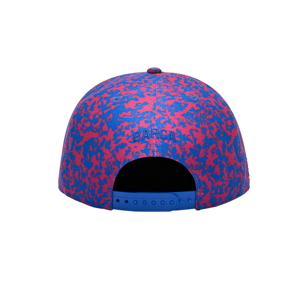 Back view of FC Barcelona Notebook Snapback with team name embroidered on the back "Barca"