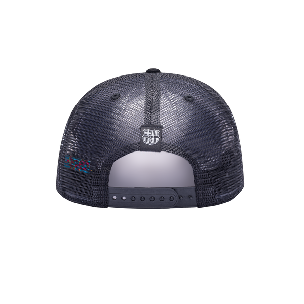 Back side of Black FC Barcelona Shield Snapback