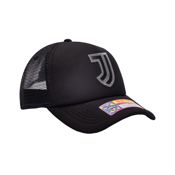 View of right side of Black Juventus Shield Trucker