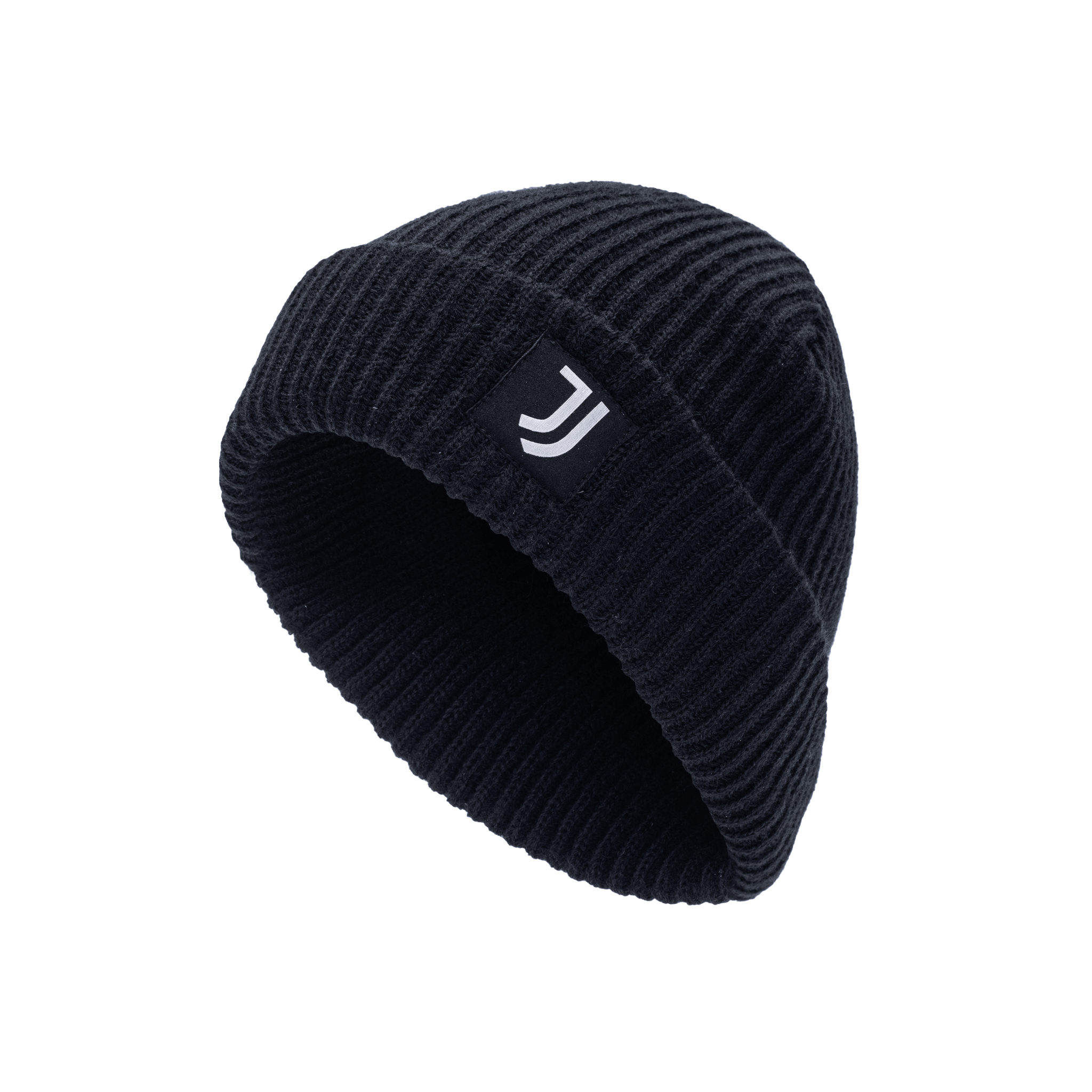 Juventus Watchman ribbed beanie with team branded patch on cuff, in Black.