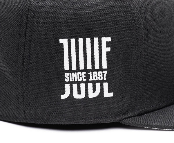 Close up of side of Juventus Braveheart Snapback JUVE since 1897 year the team was founded