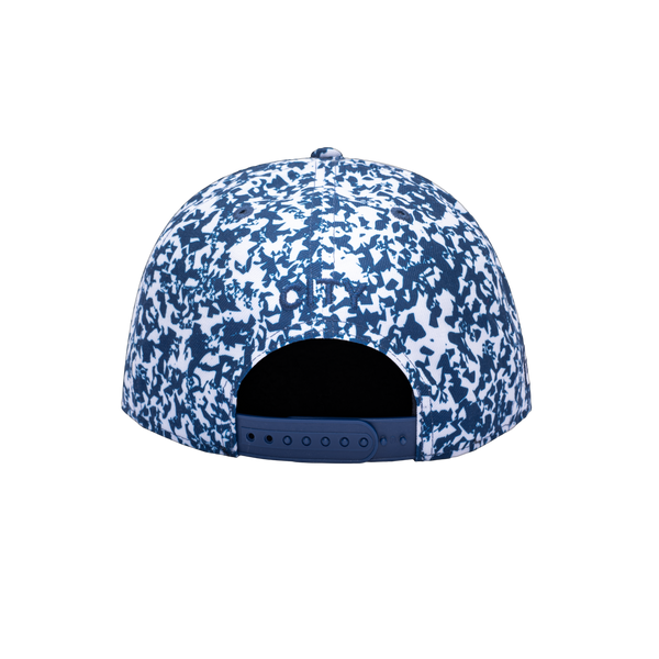 Back side of Blue and white Products Manchester City Notebook Snapback with CITY Team name embroidered on the back