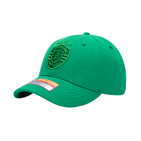 Side view of the Sporting Clube de Portugal Club Ink Adjustable with high crown, curved brim, and adjustable strap, in green.